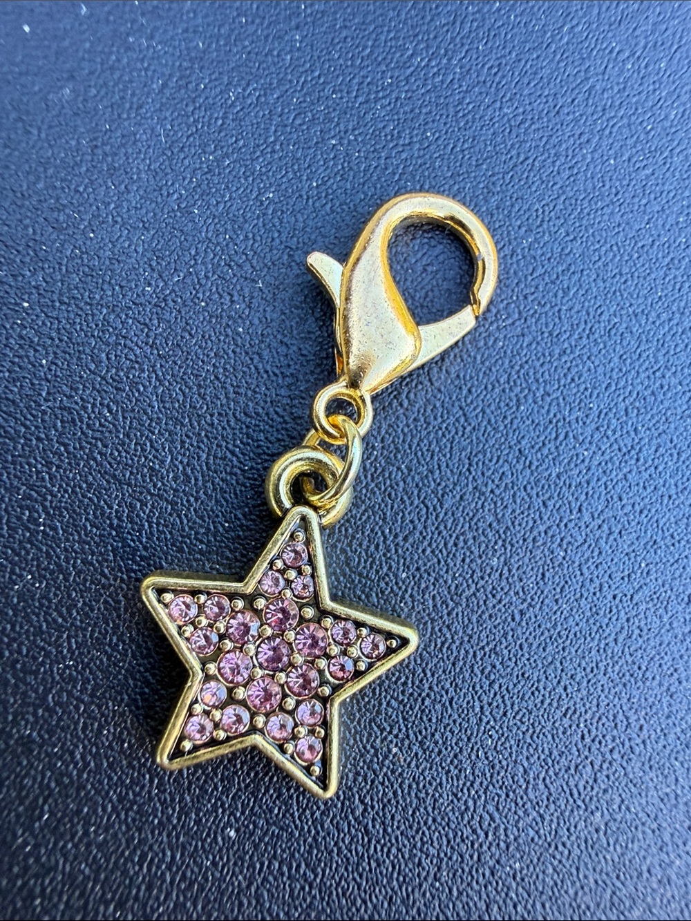 Coach Gold-Tone Star Charm with Pink Crystals